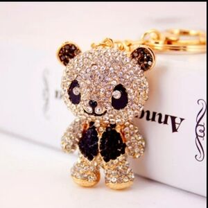 NEW! Rhinestone Crystal Panda Keychain Purse Charm ~ Gift 🎁, Stocking Stuffer